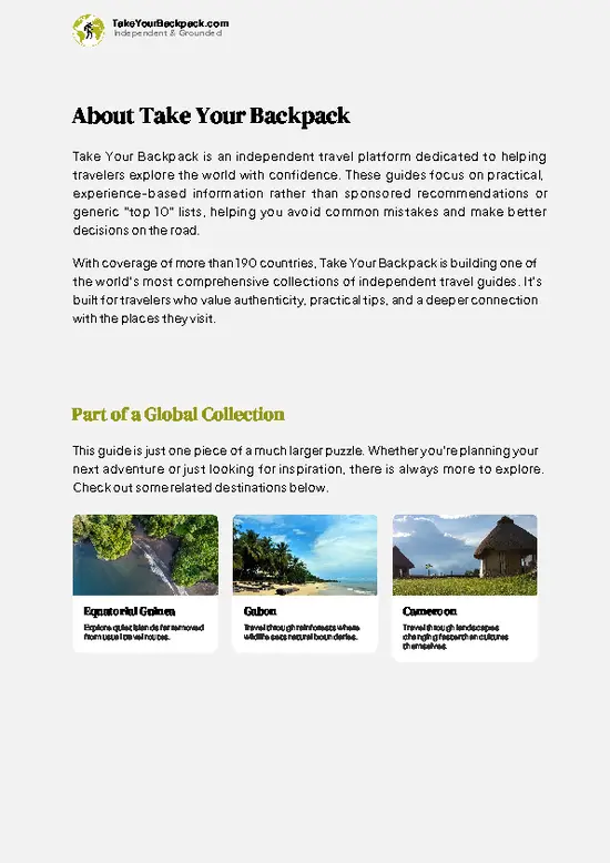 example page 1 from our offline Travel Guide for São Tomé and Príncipe